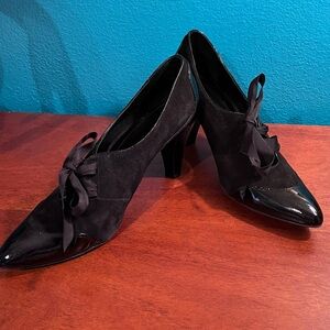 Liz Claiborne patent leather and suede booties